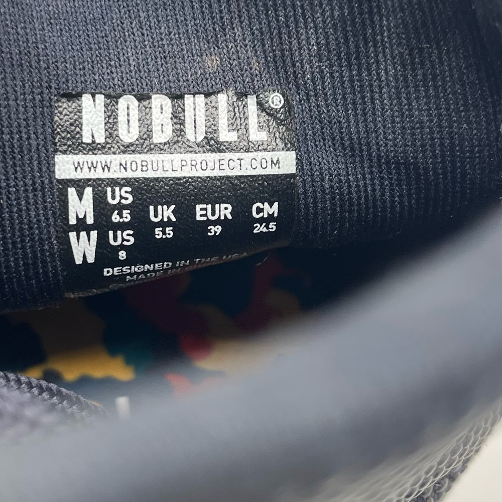 NOBULL Black High-Top Trainers with Colorful Patterned Sole - Picture 7 of 8